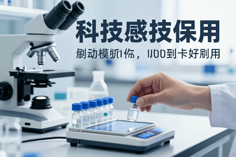 蓝白配色素材：未来科技实验室：精准实验瞬间