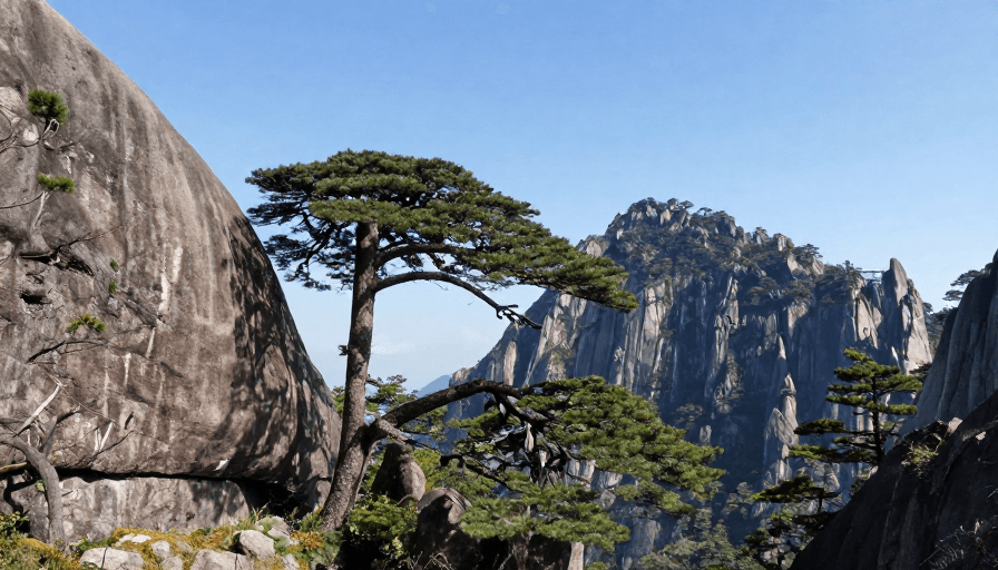 云海奇观素材：黄山云海奇观：奇松怪石间的自然之美