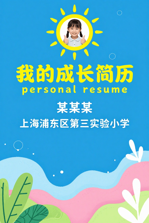 校园生活素材：活力儿童成长简历设计