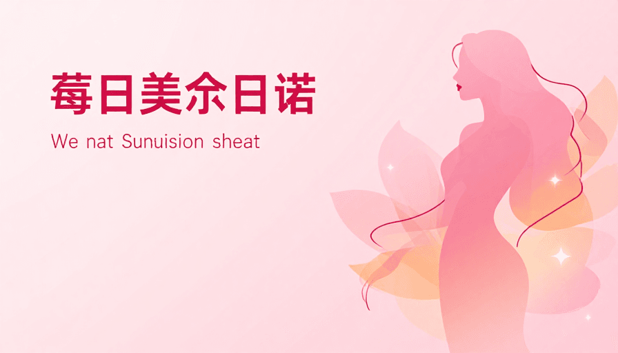 浪漫设计素材：柔美粉彩渐变背景下抽象女性剪影艺术插画