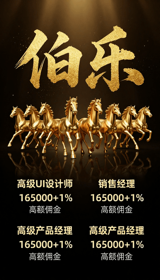 金属质感素材：伯乐招才：高端职位奢华招聘视觉盛宴