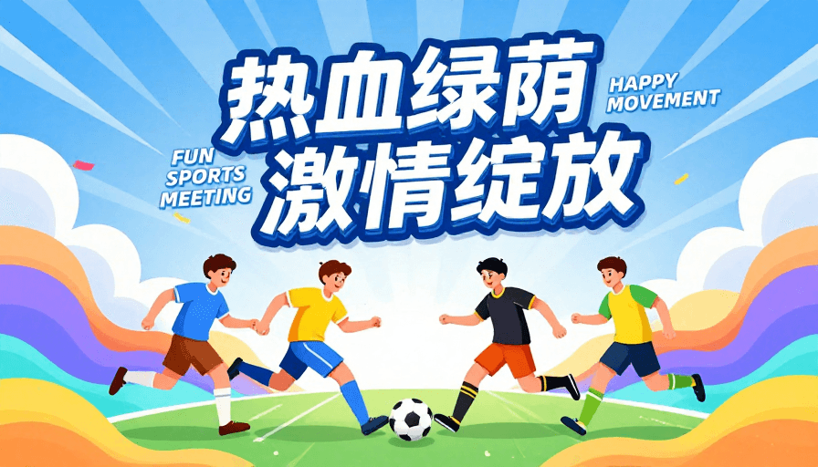体育宣传素材：青春活力运动盛宴：热血绿荫激情绽放