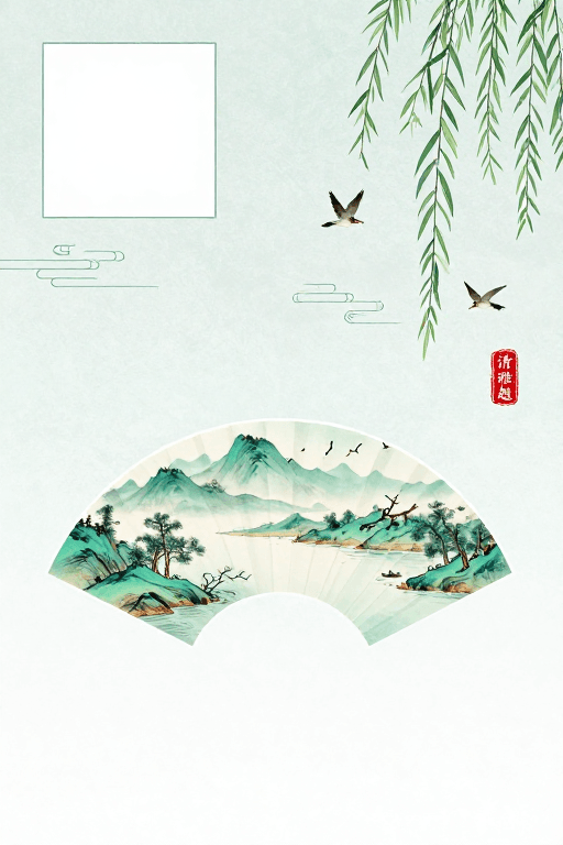 山水画素材：清雅山水：宋代风韵与现代留白的融合