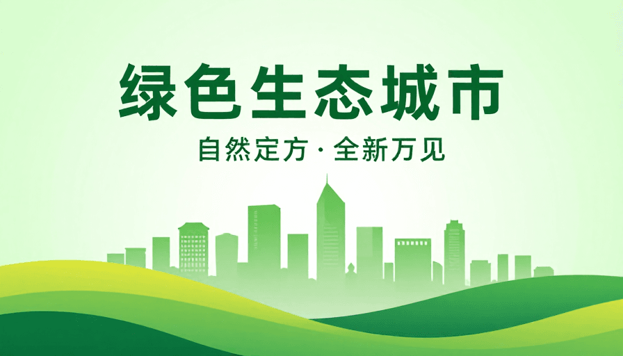 智慧城市素材：绿动未来：现代生态城市愿景海报