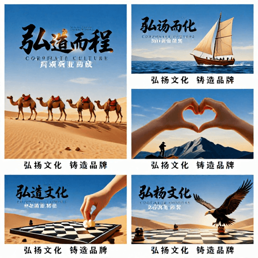 海报设计素材：企业蓝金文化海报：彰显品牌精神力量
