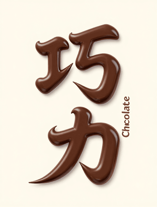米白色背景素材：巧克力的艺术：C4D 3D 文字设计