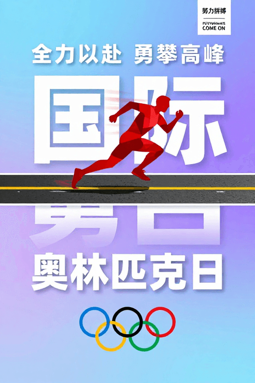 奥运五环标志素材：国际奥林匹克日：活力竞技与青春力量
