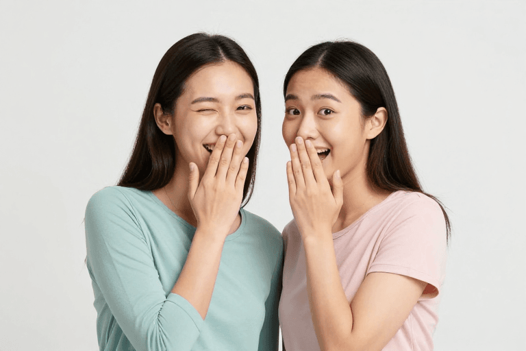 商业广告图素材：青春姐妹笑对镜头，清新光影定格瞬间