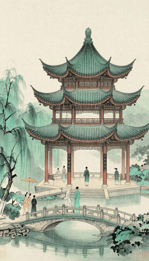 中式庭院素材：青韵古建·烟雨江南行