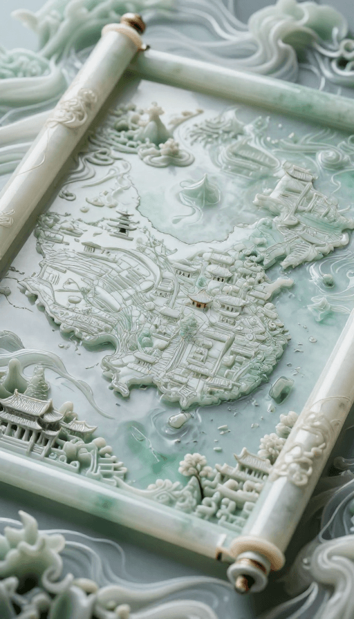 超现实梦境素材：唐韵微光：流体水墨下的三维秘境