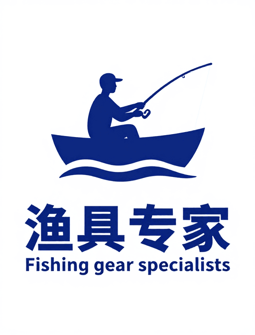 品牌标识素材：蓝色扁平化渔具品牌标志设计