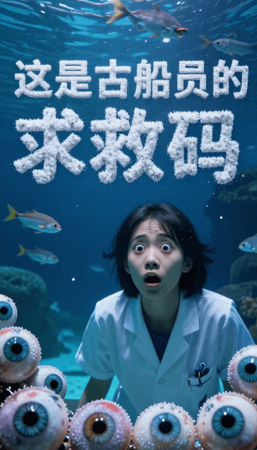 恐怖艺术素材：鱼群求救码与盐眼：深海惊悚谜团