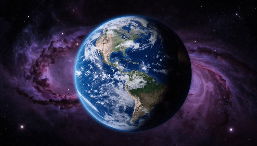 冷色调素材：双色地球：光影交织的宇宙奇观