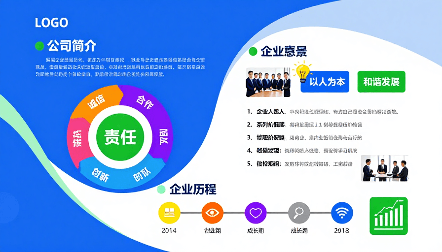 科技风格素材：现代企业宣传海报：科技与人文交融的视觉呈现