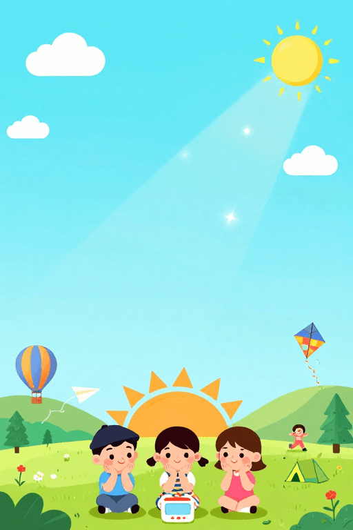 背景模板素材：清新童趣扁平插画背景