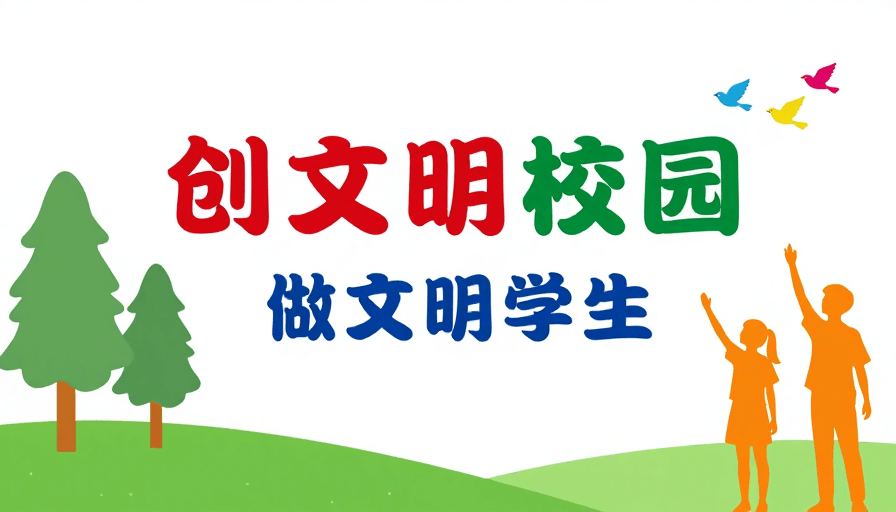 教育主题素材：简约校园文明宣传海报设计