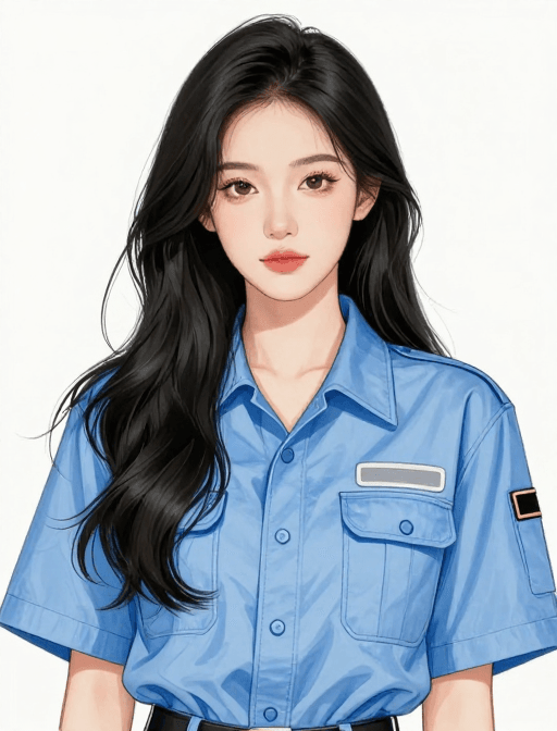 二次元插画素材：治愈系手绘女性全身肖像插画