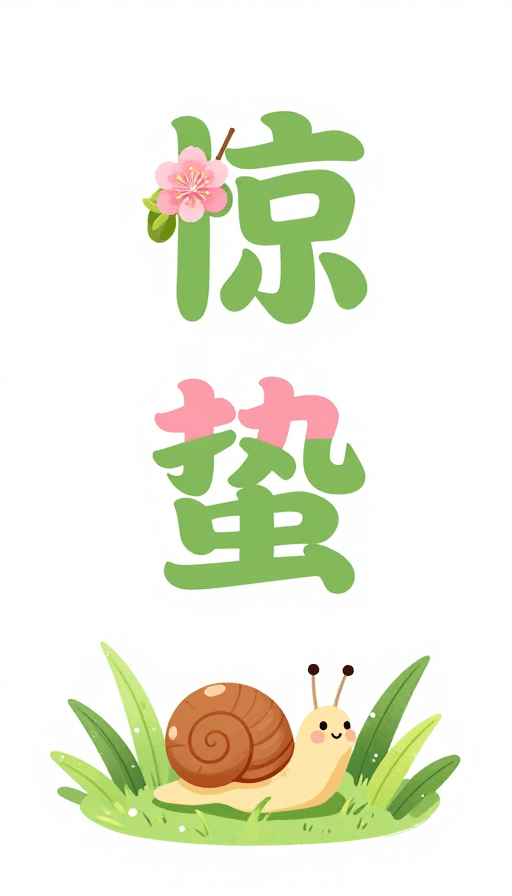 手机壁纸素材：惊蛰：清新治愈风春日插画