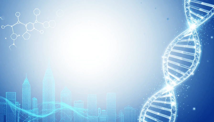 分子结构素材：科技蓝·未来数据网络融合视觉