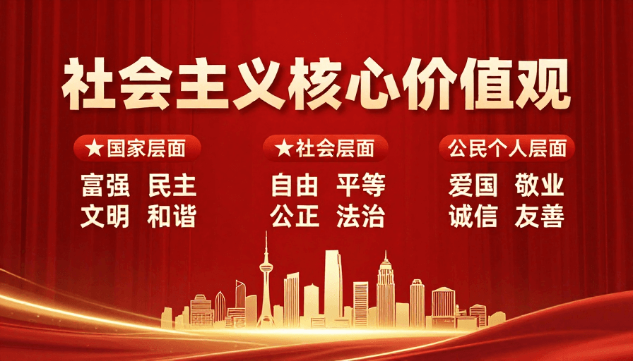 现代设计素材：社会主义核心价值观庄严现代宣传海报