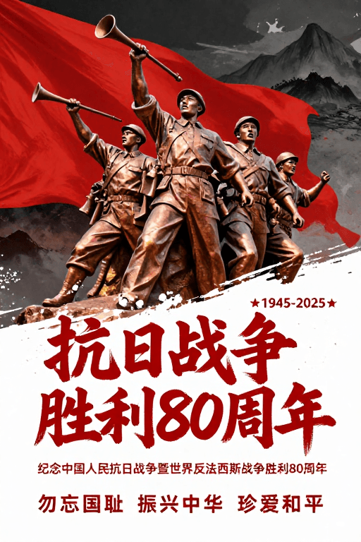 书法标题素材：抗战胜利八十周年纪念：英雄丰碑颂