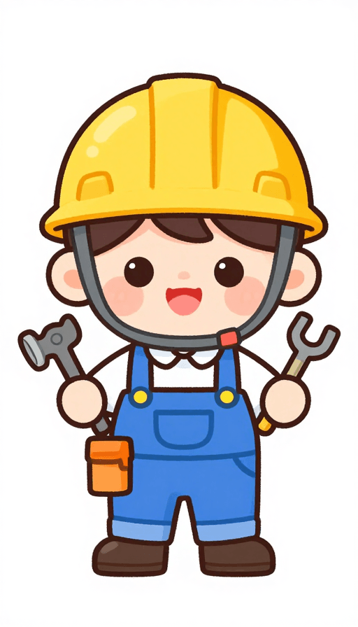 儿童工程师素材：可爱儿童工程师：色彩丰富的建筑科技插画