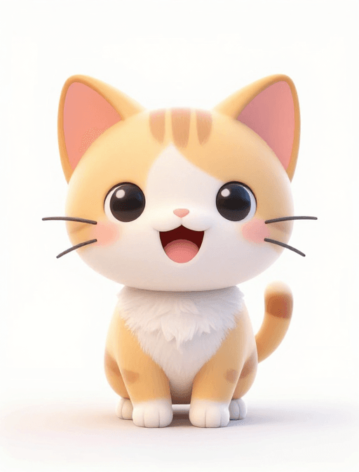 高清肖像素材：迪士尼风萌猫：高清3D肖像