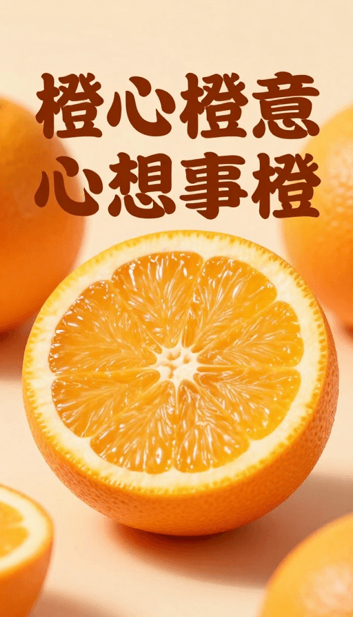 新年祝福素材：橙星许愿·新年祝福礼赠设计图