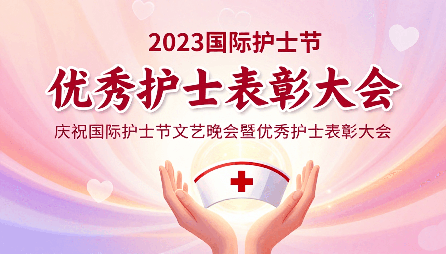 梦幻渐变素材：2023国际护士节表彰海报：温暖崇高的致敬