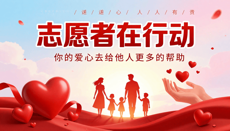 公益宣传素材：爱心传递：志愿者在行动