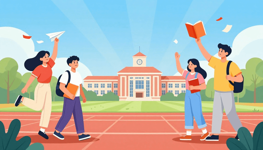 学生活动素材：清新校园青春活力扁平插画海报设计