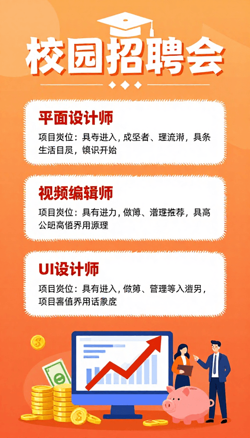 校园招聘会素材：橙韵校园招聘会：活力设计岗位招募令