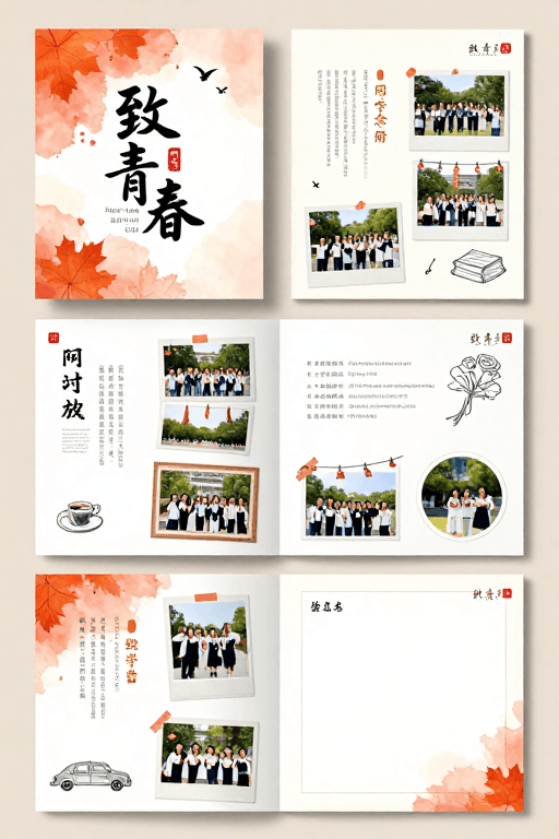 拍立得照片素材：暖调留白：致青春毕业纪念册设计