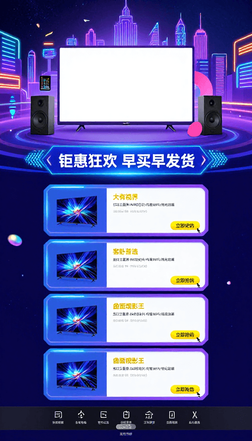 科技风素材：赛博朋克科技电商促销背景图