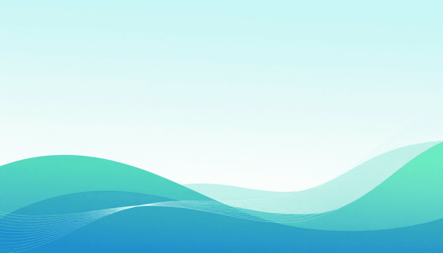 抽象波浪素材：极简蓝绿波浪抽象背景