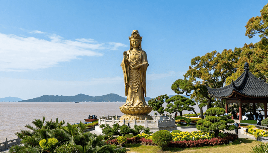 禅意意境素材：普陀山风光：佛国净土的自然与人文之美