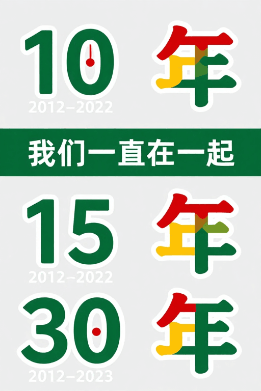 简约现代素材：简约现代竖版纪念海报，绿色数字与红心融合，温情岁月见证