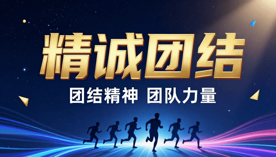 现代海报素材：精诚团结：团队奋进的璀璨星空