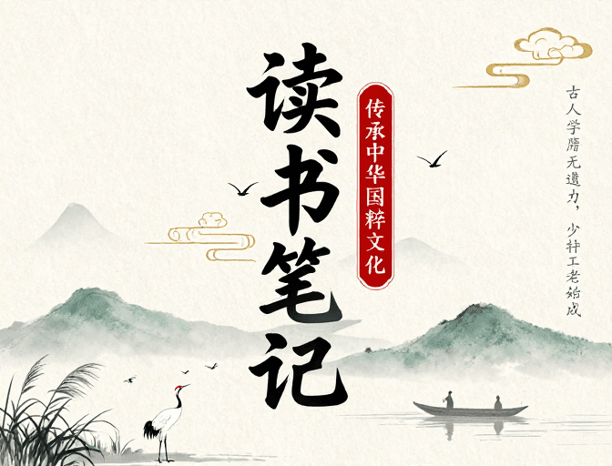 传统文化素材：水墨书香：中华国粹读书笔记封面设计