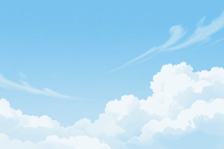 清新简约素材：静谧水彩蓝天白云插画背景