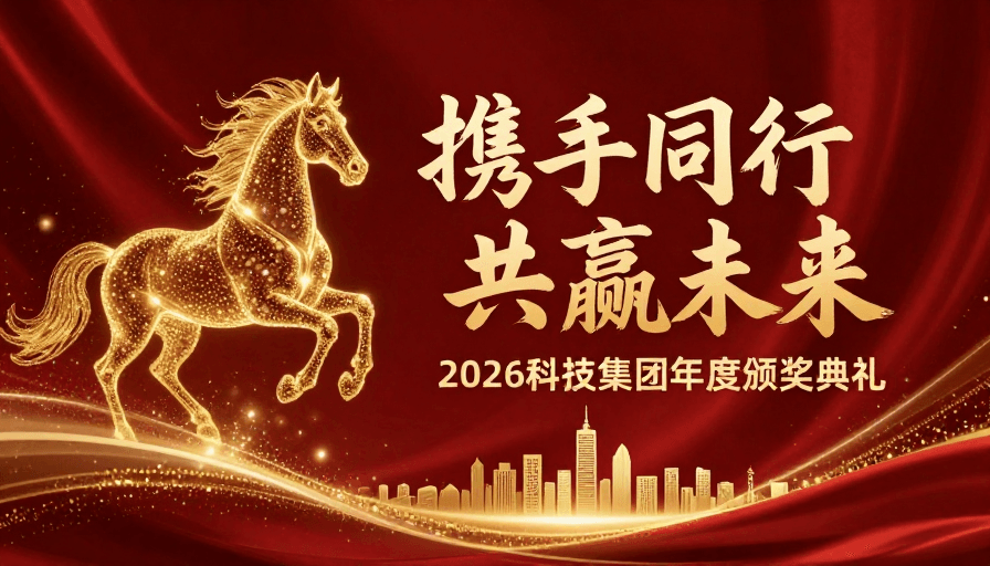 年度颁奖典礼素材：科技盛典：金色骏马与璀璨未来共舞