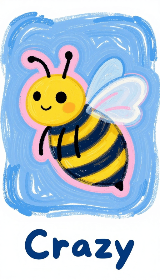 童趣插画素材：诙谐朋克风蜜蜂插画——童趣与艺术交织的视觉盛宴