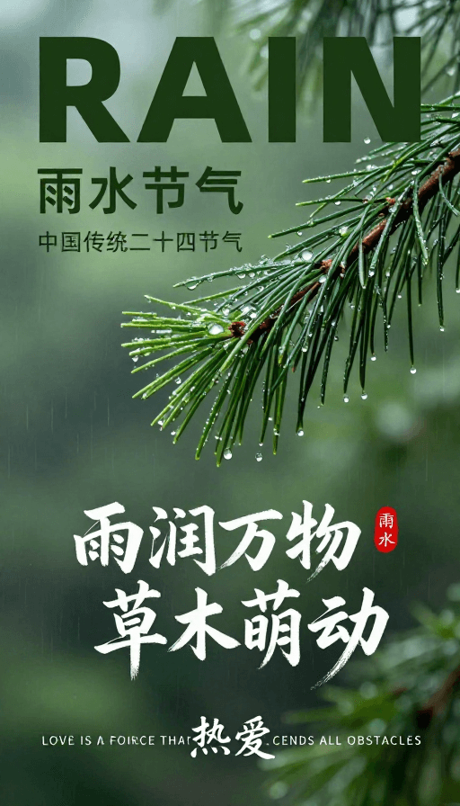 海报设计素材：雨水节气清新诗意海报设计