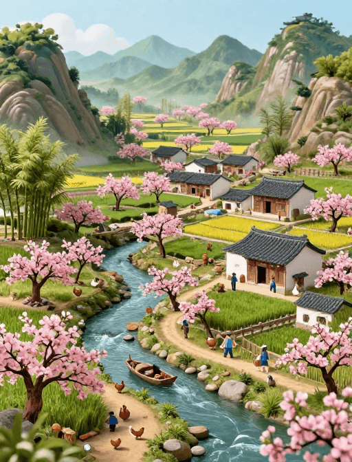 微观桃花源：高饱和度的美丽乡村风光