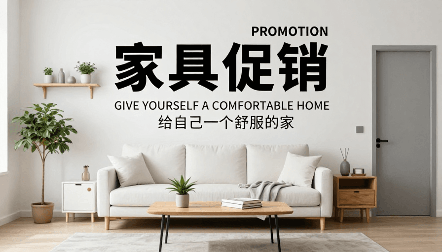 家居广告素材：极简风家具促销：打造舒适现代家