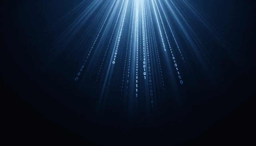 动态背景素材：深空二进制流光：未来数字科技感视觉