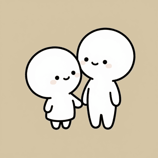 简笔画素材：Q版漫画恩爱夫妻甜蜜日常插画