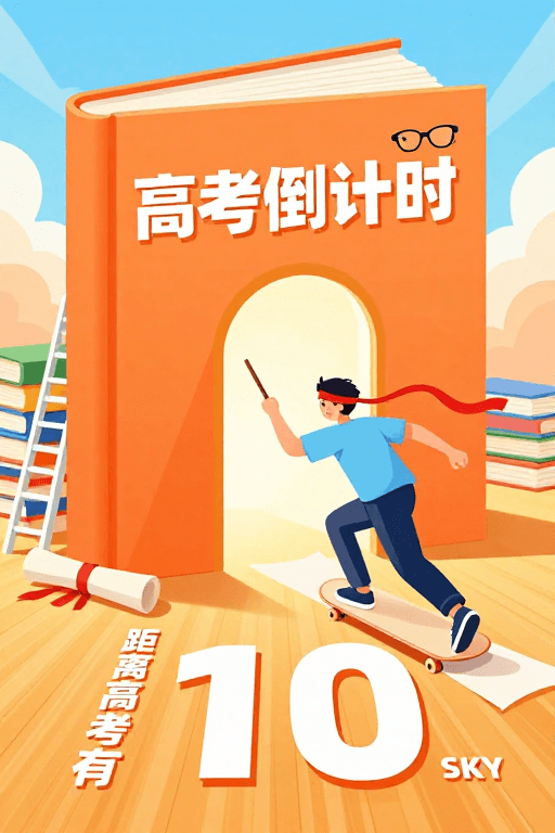 高考倒计时素材：冲刺梦想：高考倒计时激励海报