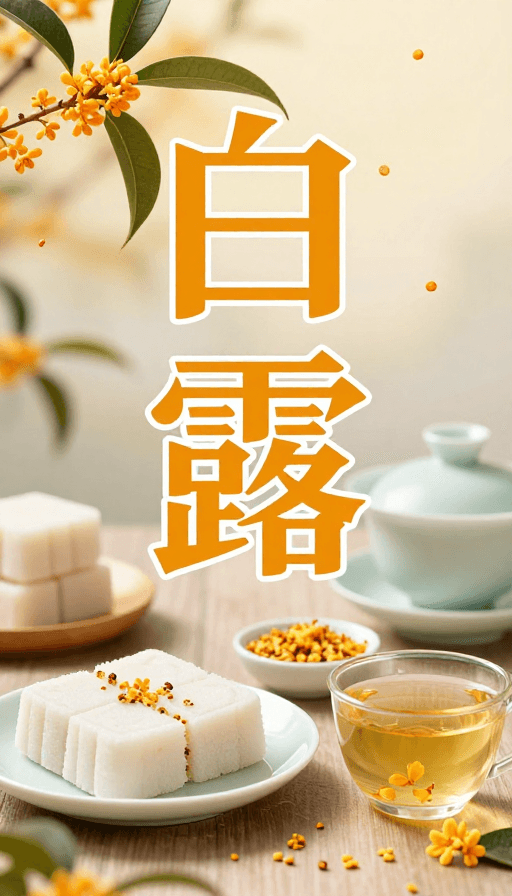 字体设计素材：白露食韵·桂香入画 南京杭州美食字体设计
