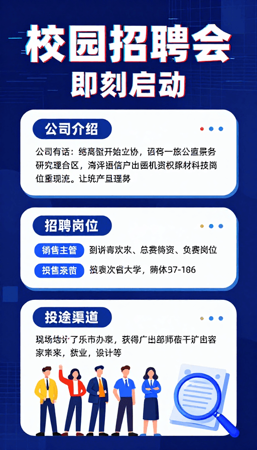 现代简约风素材：科技风校园招聘会：高效启动职业新机遇